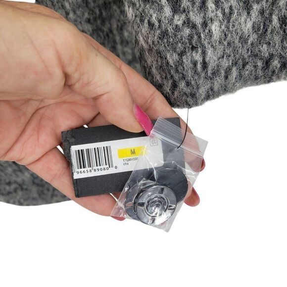 Kenneth Cole Womens Asymmetrical Pressed Boucle Wool Coat M Heathered Gray City - Picture 9 of 12